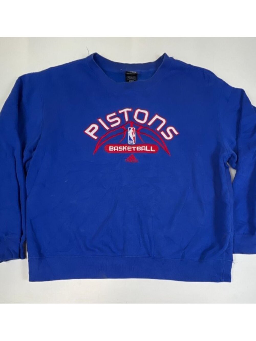 Adidas Detroit Pistons Sweatshirt Men XL NBA Basketball Blue Pullover Retro